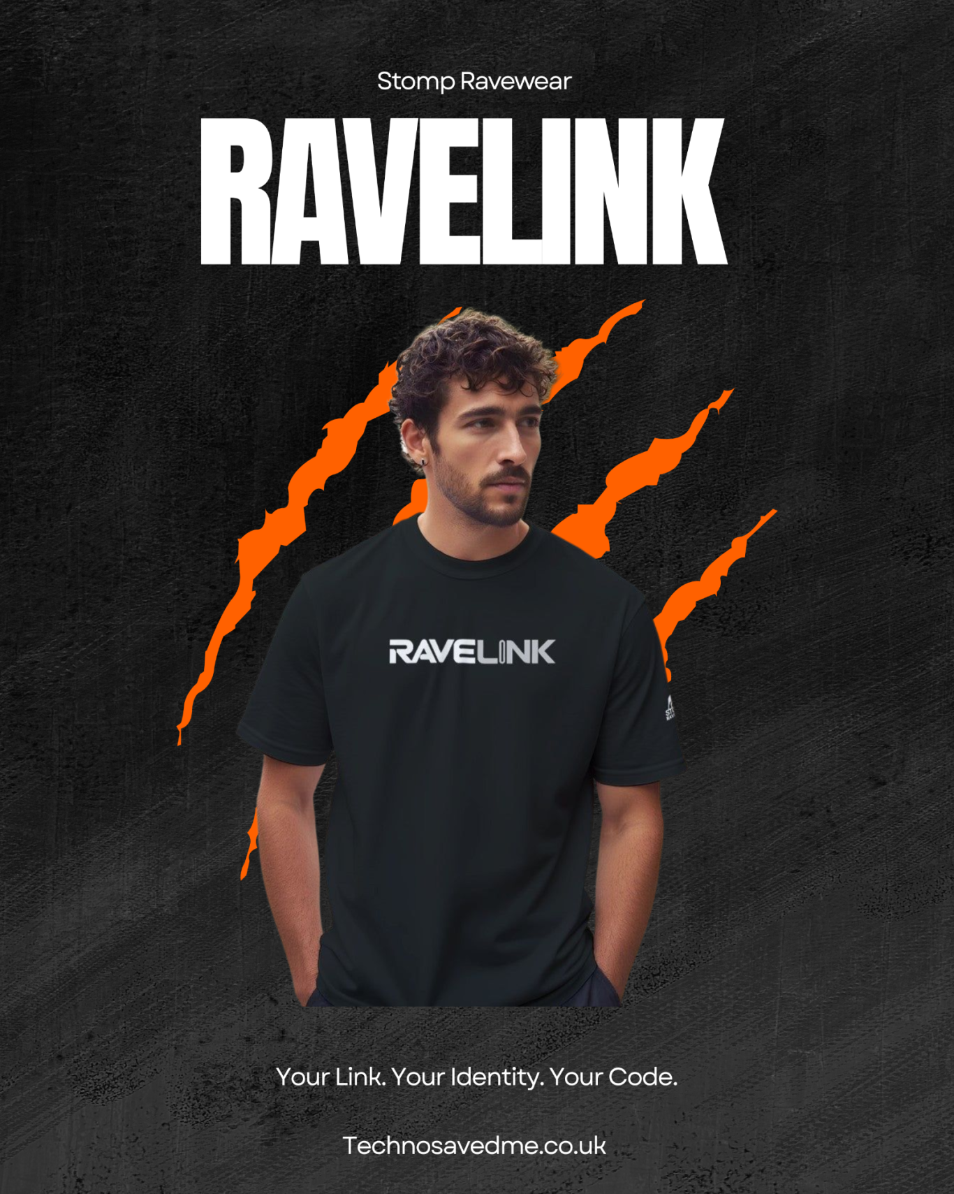 RaveLink TSM poster for custom QR code ravewear for Techno Hardcore Dnb House and Trance - Unisex clothing